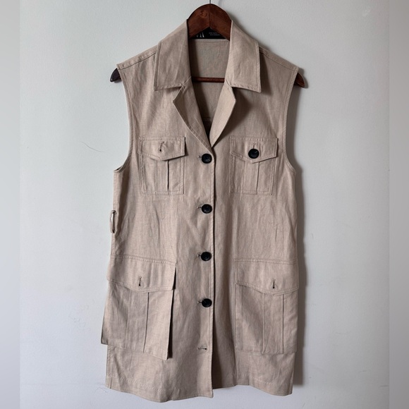 Zara Beige Cargo Dress with Belt. Size XS. - Picture 3 of 6